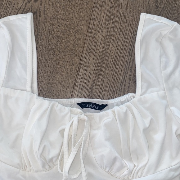 SHEIN Slub Knit Self-Tie Long Sleeve Top. - Picture 3 of 3